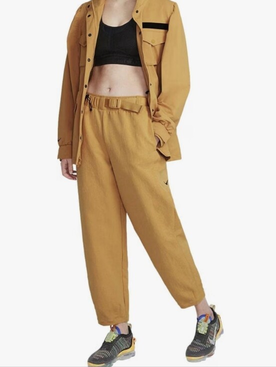 Nike Pants - Nike Sportswear Tech Pack Woven Pants Yellow Golden Barrel Leg Womens Size S